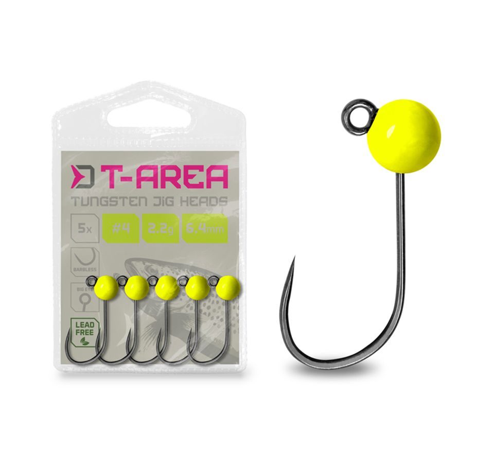 Delphin Jigové hlavičky Wolframové T-Area BL Fluo Žluté 5ks