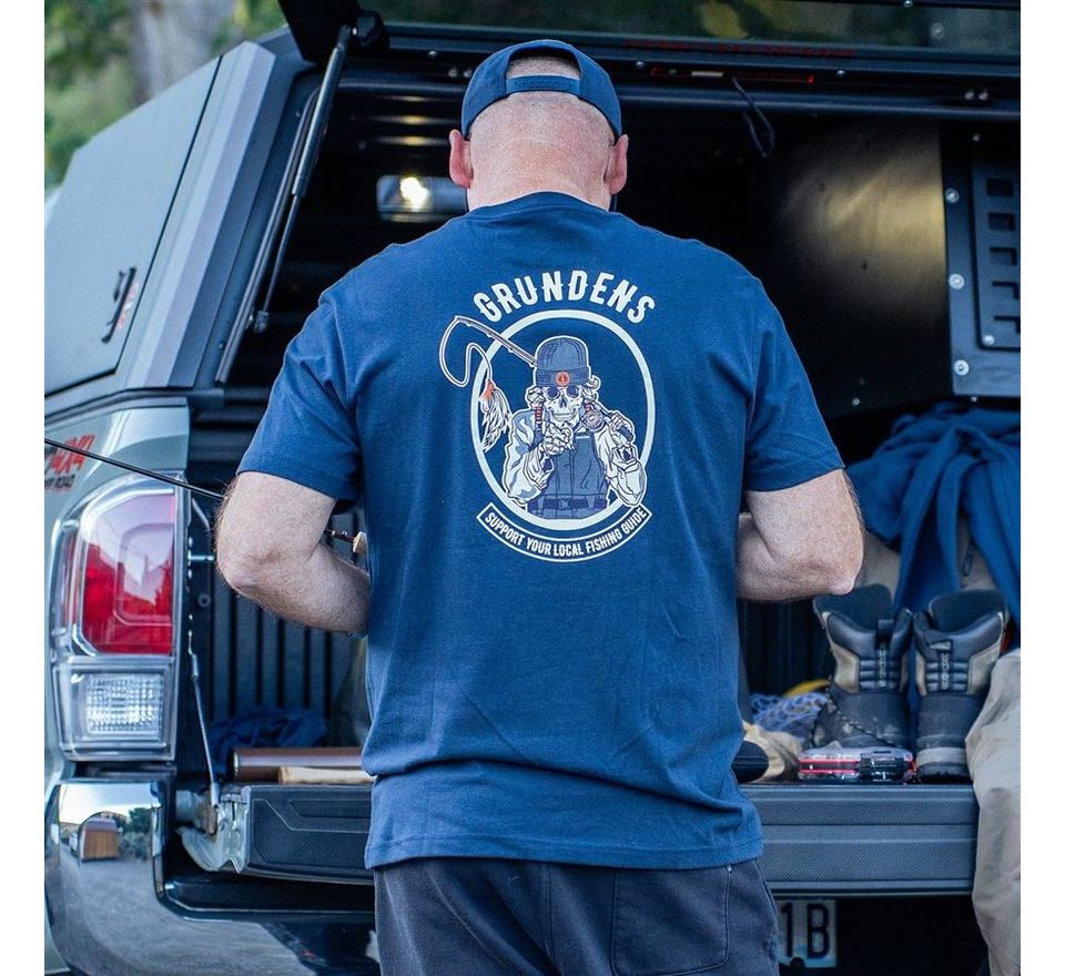 Grundéns Tričko Support Guides SS T-Shirt Tmavomodrá
