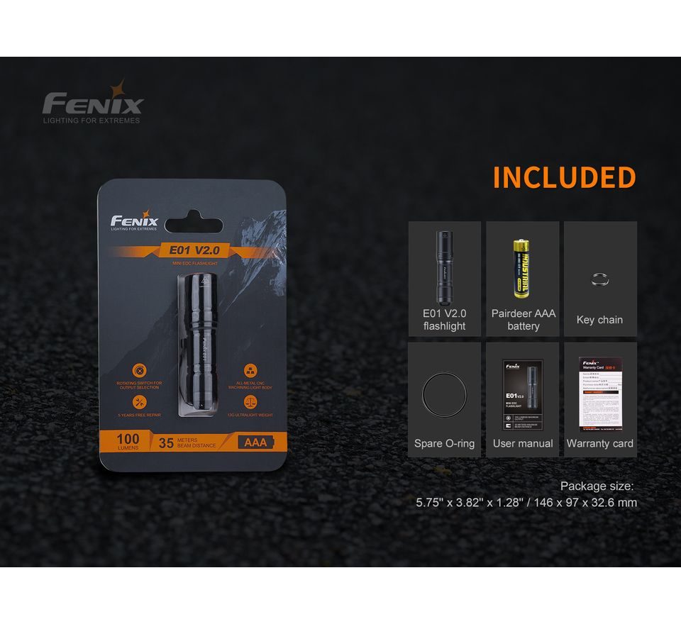 Fenix Baterka E01 V2.0 černá