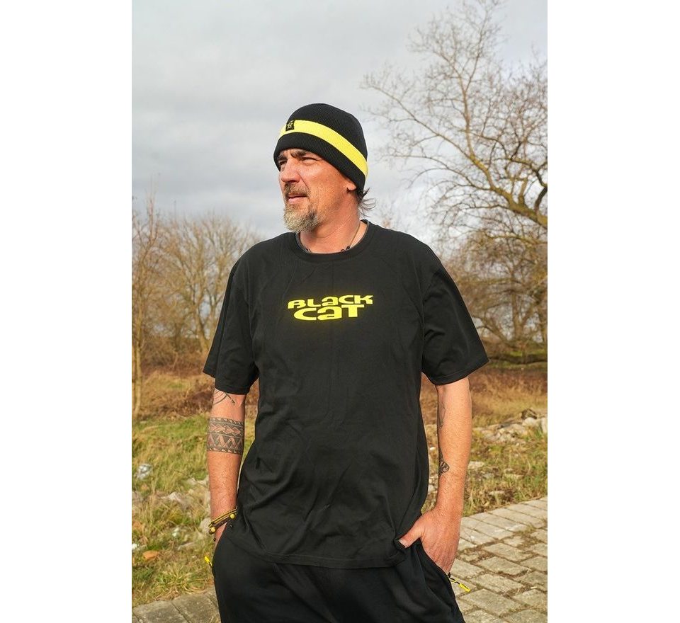 Black Cat Triko Logo Black T-Shirt