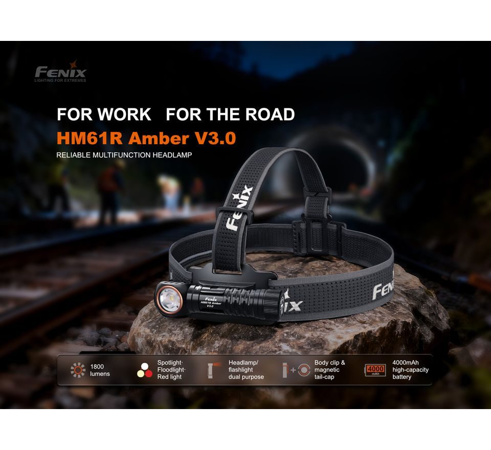 Fenix Nabíjecí čelovka HM61R Amber V3.0