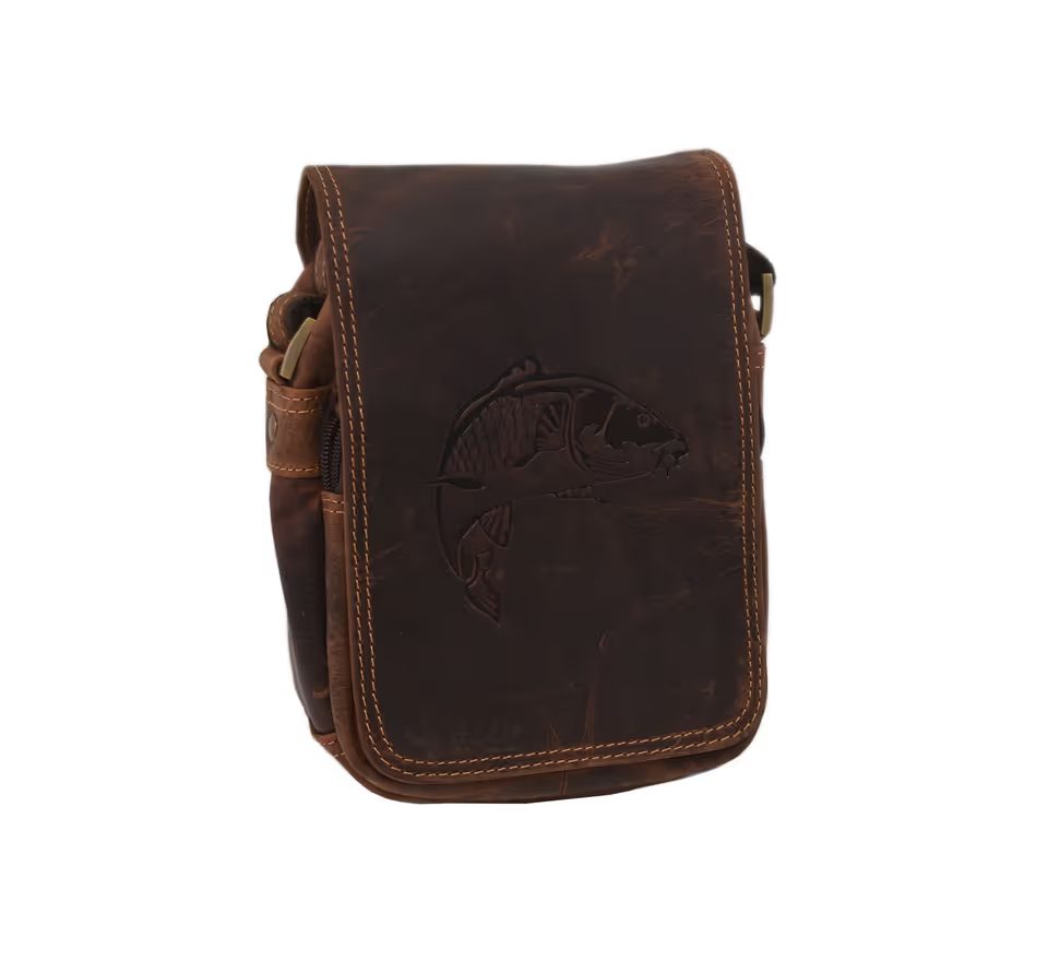 Mercucio Kožená taška přes rameno Crossbody Hunter kapr tmavěhnědý