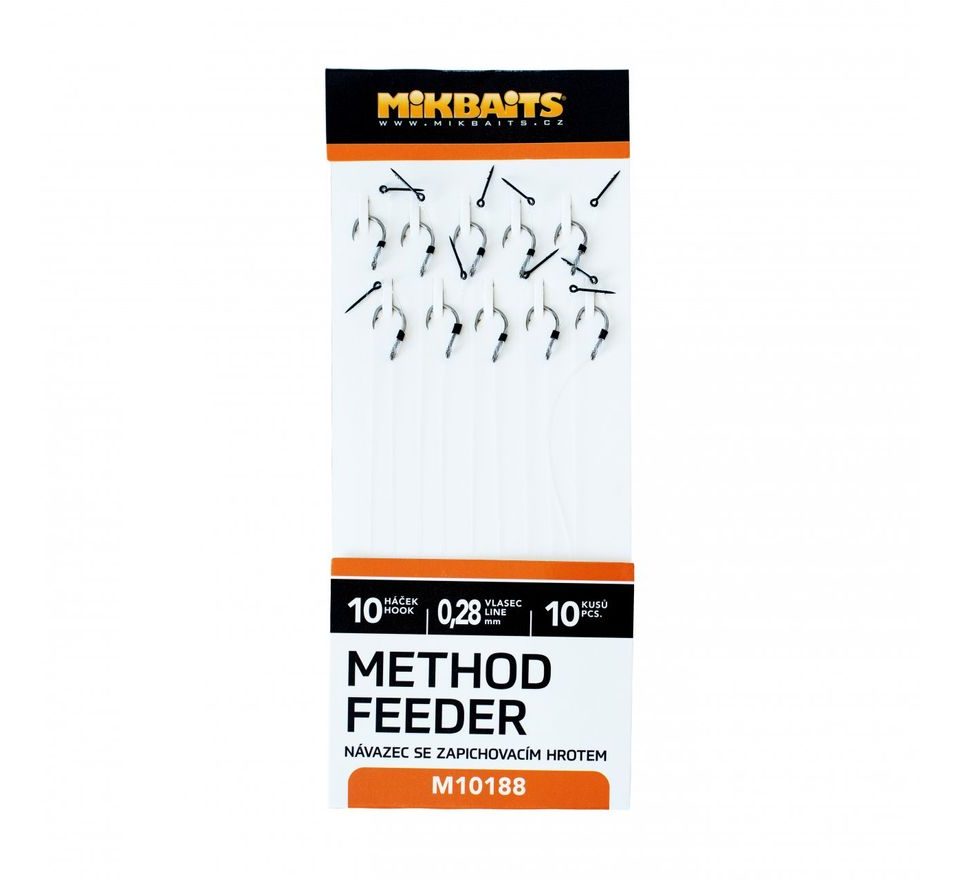 Mikbaits Method Feeder nadväzce so zapichovacím hrotom 10ks