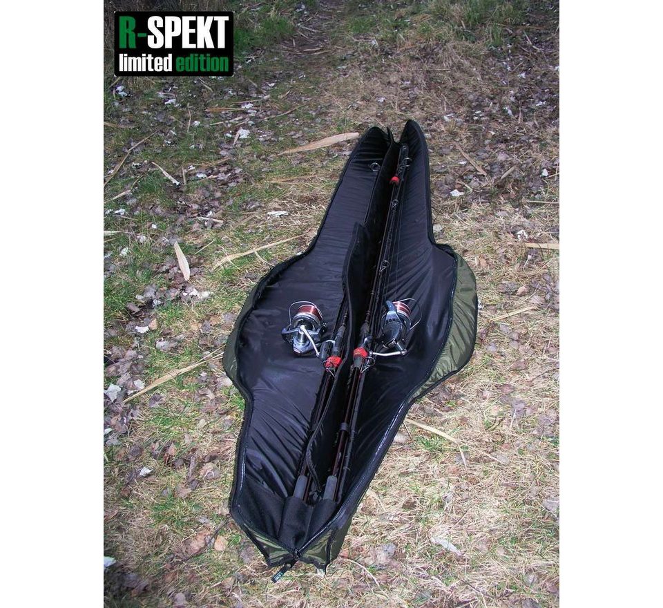 R-Spekt Pouzdro na 2 pruty polstrované khaki Double LUX s kapsou 11´