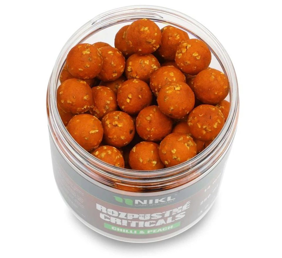 Nikl Rozpustné Criticals boilie Chilli & Peach 250ml