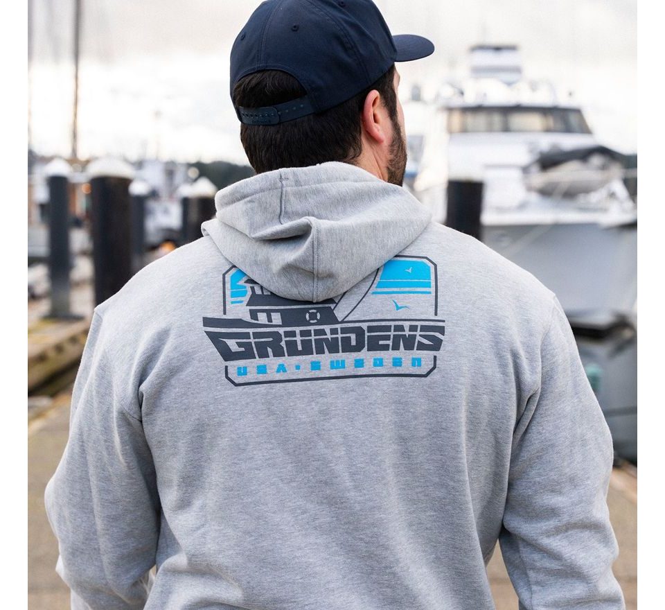 Grundéns Mikina Displacement DWR Hoodie Commercial Boat Athletic Heather