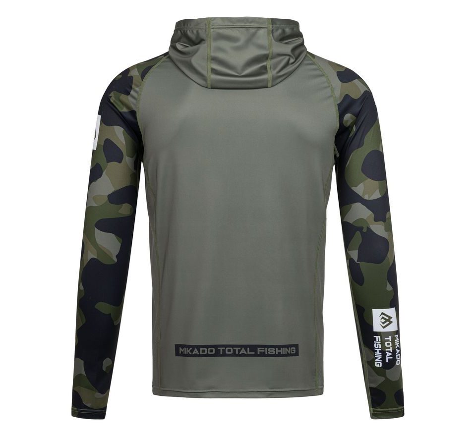 Mikado Mikina s kapucňou a nákrčníkom s UPF filtrom Green Camo