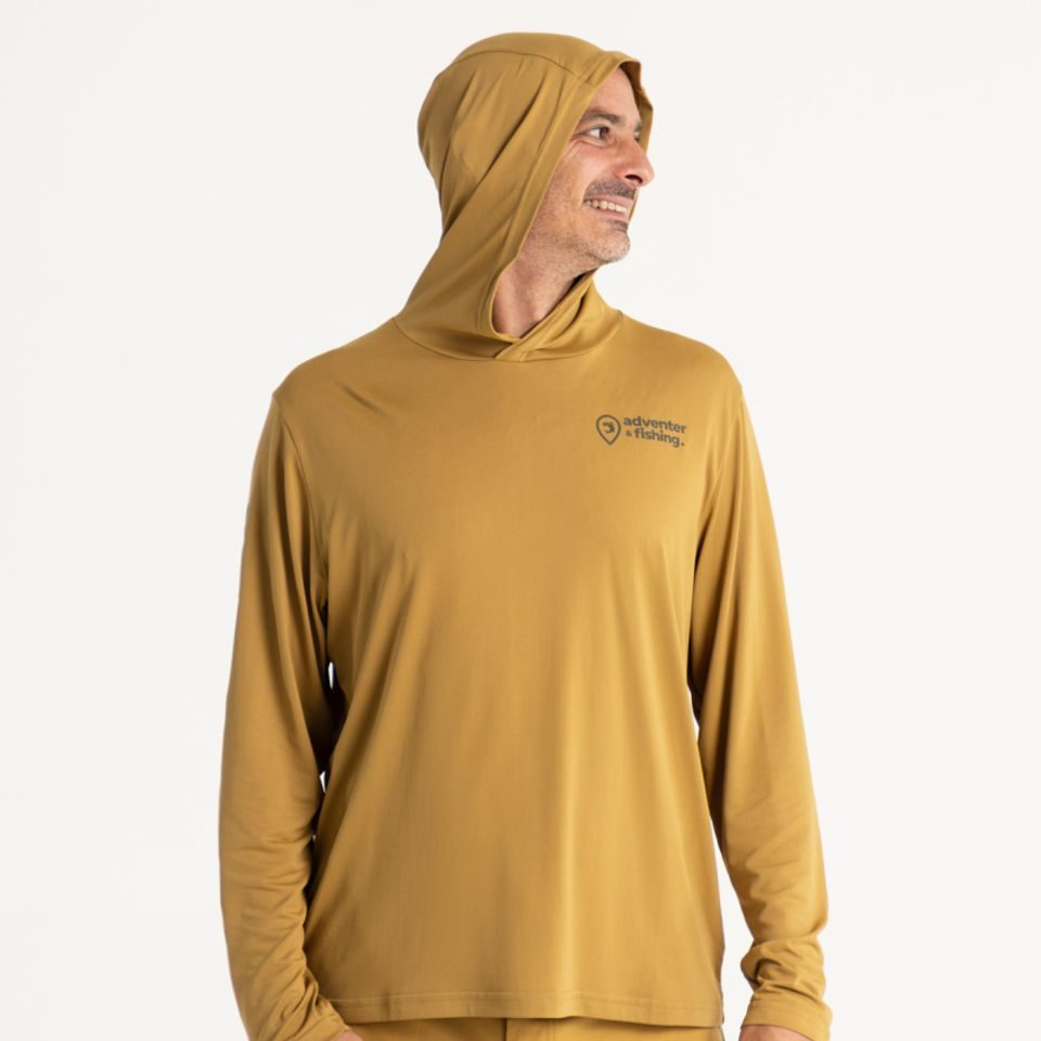 Adventer & fishing Funkční hoodie UV tričko Sand