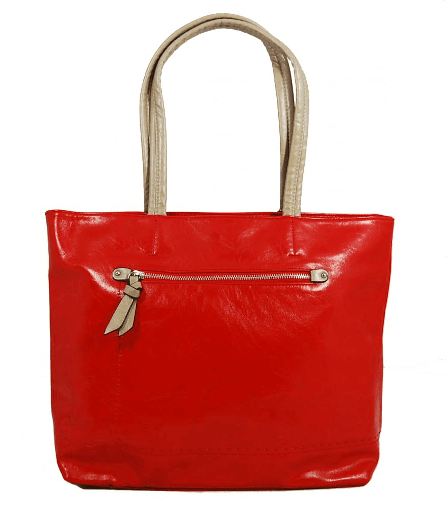 Červená lesklá dámská kabelka 7082-1