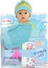 Oblečení pro panenku 40cm set s dudlíkem a plínkami 2 barvy