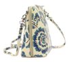 Kožená malá dámská crossbody kabelka s motivem květin