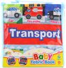 Knížka baby textilní šustící puzzle dopravní prostředky 2v1 pro miminko