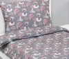 Povlečení bavlněné Junior Šedá,Růžová 90/087 140x200, 70x90 cm