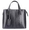 Kožená černá dámská kabelka do ruky v kroko designu Merle