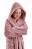 Dětský župan s kapucí huňatý pudrová
