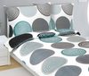 Povlečení MIKROFLANEL Tyrkysová,Šedá,Bílá 95/566 140x200, 70x90 cm