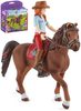 SCHLEICH Hannah na koni figurka ručně malovaná herní set s doplňky plast