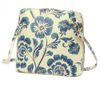 Kožená malá dámská crossbody kabelka s motivem květin