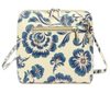 Kožená malá dámská crossbody kabelka s motivem květin