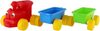 Vláček barevný 60cm baby mašinka s očima + 2 vagónky plast