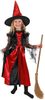 KARNEVAL Šaty čarodějnice černo/červené vel. M (120-130cm) 6-8 let *KOSTÝM*