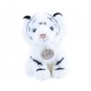 Plyšový tygr bílý sedící 18 cm