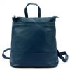 Kožený dámský módní batoh s čelní kapsou Luka petrolejově modrý