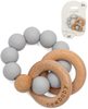 NEW BABY DŘEVO Kousátko s kuličkami šedé silikonové pro miminko