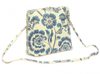 Kožená malá dámská crossbody kabelka s motivem květin