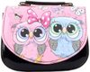 Kabelka dětská černá sovičky 18x15cm plast
