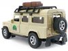 Auto kovové Land Rover Defender zpětný chod Safari set s přívěsem a žirafou