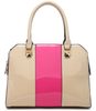 Kabelka dámská béžová s růžovým pruhem model A34176 elegantní přes rameno