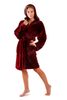 Krátký župan s kapucí Lilly extra one size vínový 33 20 3651