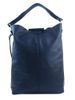 Obrovská tmavě modrá kožená dámská kabelka / pytel GROSSO