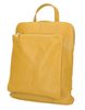 Kožený menší dámský batůžek s čelní kapsou a zlatými doplňky hořčicově žlutý
