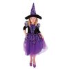 karnevalový kostým čarodějnice/halloween fialová s rukávy, vel. S