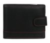 Kožená černá pánská peněženka se zápinkou a červenou nití v krabičce GROSSO