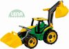 Traktor na písek se lžící a bagrem (zelenožlutý)