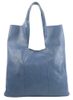 Velká denim modrá shopper dámská kabelka s crossbody uvnitř