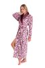 Flora Mauve Wine - Dámský Župan s Límcem - Model 25 56 4803
