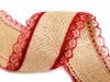 Jutová stuha s krajkou šíře 50 mm návin 1,8 metrů