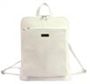 Kožený dámský módní batůžek s čelní kapsou MiaMore krémový