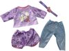 MAC TOYS Šaty pro panenku 40-43cm zajíček set s plínou a dudlíkem Fialová