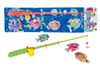 Hra ryby/rybář magnetické plast 4ks+prut plast 44cm asst 2 barvy na kartě