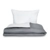 Saténové povlečení LUXURY COLLECTION tmavě šedé/bílé