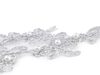 Lurexová aplikace / vsadka na monofilu 10,5x32 cm s perlami, na společenské šaty