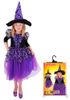 Karnevalový kostým čarodějnice/halloween fialová s rukávy vel. M