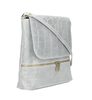 Kožená dámská crossbody kabelka v kroko designu světle šedá