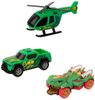Teamsterz lov dinosaurů (2 auta + vrtulník; světlo, zvuk, baterie)
