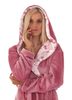 Krátký dámský župan s kapucí Flora Antique Pink